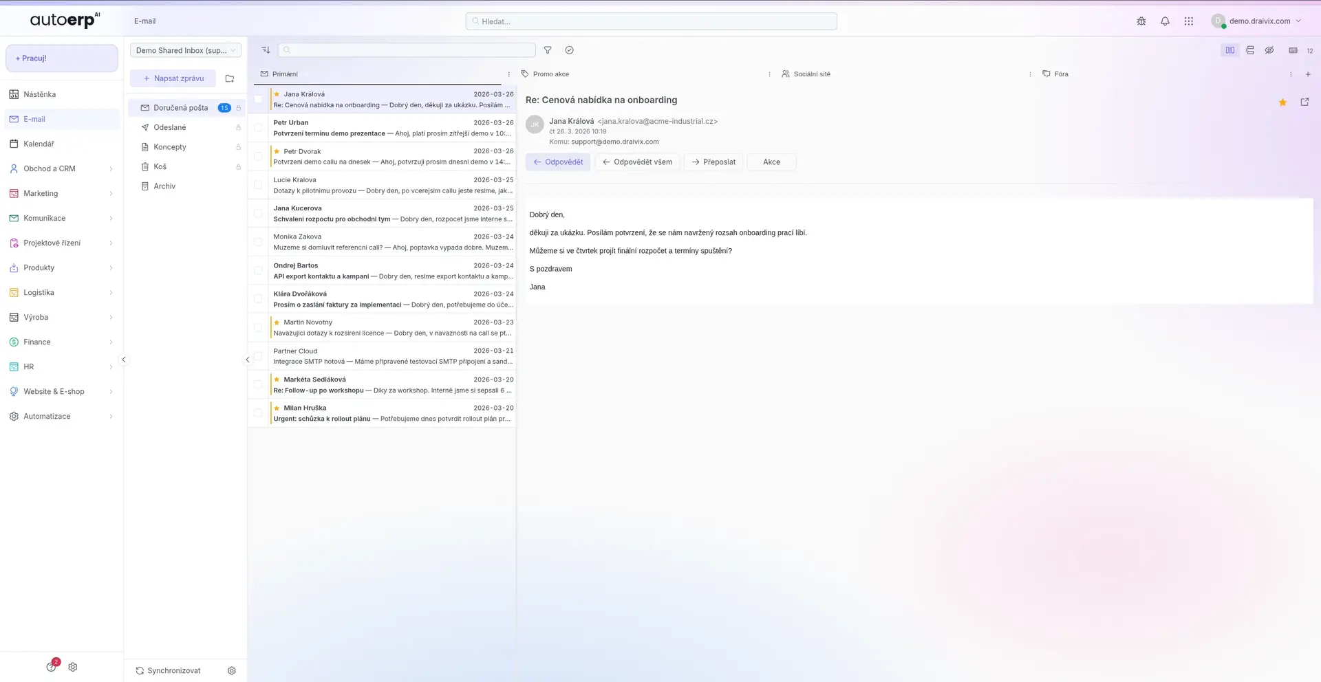 AutoCRM - emailova verifikace